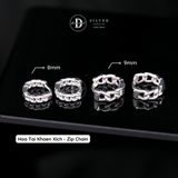  Hoa Tai Bạc 925 Khoen Xích Tròn Cá Tính Big Zip Chain 2232BTK 2115BTK 