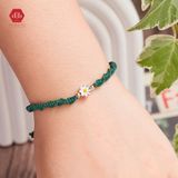  Vòng Tay Dây Thắt Handmade Phối Charm Bạc 925 Hoa Cúc Họa Mi Daisy 