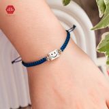  Vòng Tay Dây Thắt Handmade Phối Charm Bạc 925 Hình Vuông Mặt Cười 