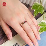  Nhẫn Tourmaline Thiên Nhiên - Nhẫn Freesize Bạc 925 Đính 5 Viên Đá Tourmaline Đủ Màu Sắc 229SR 