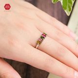  Nhẫn Tourmaline Thiên Nhiên - Nhẫn Freesize Bạc 925 Đính 5 Viên Đá Tourmaline Đủ Màu Sắc 229SR 