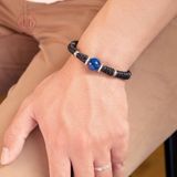  Vòng Tay Thắt Phối Đá Sapphire 15li & Charm bạc 925 