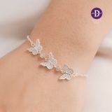  Vòng Tay 3 Spring Butterfly & 2 White Stone - 3 Bướm Đính Đá & 2 Viên Đá Trắng 1194VTH 