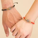  Vòng Tay Thắt Couple Charm Bạc 925 Mèo May Mắn 