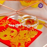  Kiềng Baby Bạc 999 Lucky Cat - Kiềng Mèo May Mắn Tai Đỏ/Vàng K410 Ddreamer 