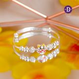  Kiềng Baby Bạc 999 Lucky Cat - Kiềng Mèo May Mắn Tai Đỏ/Vàng K410 Ddreamer 