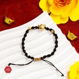  Vòng Tay Dây Thắt Thỏi Vàng Chiêu Tài Lộc & Cầu May Mắn - Vòng Thắt Thủ Công Phối Charm Bạc 925 