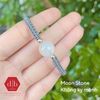 Vòng Tay Dây Thắt 1 Viên Đá  Moonstone & Charm Bạc 925 - Vòng Thắt Theo Yêu Cầu