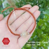  Vòng Tay Dây Thắt 1 Viên Đá Thạch Anh Vàng Citrine Basic Hợp Mệnh Kim & Thổ 