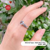  Blue Topaz Gemstone Silver Ring - Nhẫn Bạc 925 Đá Topaz Xanh Trời 014SR 