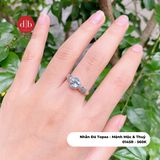  Blue Topaz Gemstone Silver Ring - Nhẫn Bạc 925 Đá Topaz Xanh Trời 014SR 