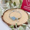 Vòng Đá Aquamarine Phối Charm Bạc 925 Sao Biển