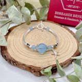  Vòng Đá Aquamarine Phối Charm Bạc 925 Sao Biển 