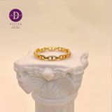  DNA Line Gold Plated Silver Ring - Nhẫn Freesize DNA Xi Vàng 2002NT 