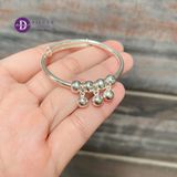  Kiềng Bạc 999 - Kiềng Baby Trơn Kiểu 3 Viên Bi Bạc Dễ Thương (Pure Silver) Ddreamer  K357 