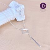  Square Falling Bar Sterling Silver Necklace - Dây Chuyền Bạc 925 Kiểu Xỏ Freesize Hình Vuông 281DCT 