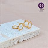  Parallel Hexa Hoops - Gold Plated Earrings - Hoa Tai Khoen Line Lục Giác 1625BTK 