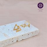  Parallel Triangle Hoops - Gold Plated Earrings - Hoa Tai Khoen Line Tam Giác 1623BTK 
