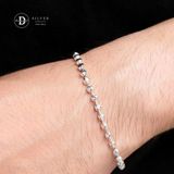  Box Dot Chain Silver Bracelet - Vòng Tay Bạc 925 Bi Hộp 4mm 890VTT 