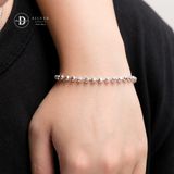  Box Dot Chain Silver Bracelet - Vòng Tay Bạc 925 Bi Hộp 4mm 890VTT 