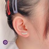  Bông Tai Bạc 925 - Hoa tai Earclimbers Kactus Stone Leaf - Silver 925 Earrings - 2445ECB 
