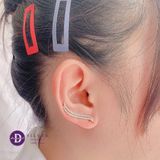  Bông Tai Bạc 925 - Hoa Tai Earclimers 2 Line Đá Dợn Sóng - Silver 925 Earrings -1610ECB 