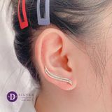  Bông Tai Bạc 925 - Hoa Tai Earclimers 2 Line Đá Dợn Sóng - Silver 925 Earrings -1610ECB 