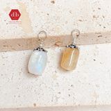  Mặt Dây Chuyền Đá Thiên Nhiên - Đá Lu Thống Thạch Anh Tóc Vàng & Moon Stone Mix Charm Bạc 925 - Cho Mệnh Kim/Thổ - Ddreamer 