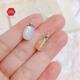  Mặt Dây Chuyền Đá Thiên Nhiên - Đá Lu Thống Thạch Anh Tóc Vàng & Moon Stone Mix Charm Bạc 925 - Cho Mệnh Kim/Thổ - Ddreamer 