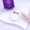 Kiềng Baby Trái Tim & Bi Bạc- Kiềng Bạc 999 - Red Hearts & Silver Beads- K037