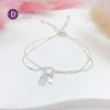 Lắc Tay Trái Tim Ổ Khoá Tình Yêu Kiểu Dây Rút Freesize  - Lock & Heart Adjustable Silver Bracelet 1280VTH