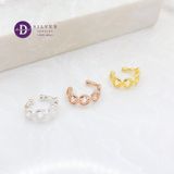  Hoa Tai Bạc 925 Xi Vàng/ Vàng Hồng Kẹp Vành Tai Earcuff Kiểu Unisex Mặt Cười Smiley Face 2761EC 