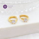  Round Hoops Stone Cupcake - Gold Plated Earrings - Hoa Tai Khoen Bạc 925 2428BTK 