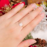  Snowflake Christmas Silver Ring - Nhẫn Nữ Bạc 925 Hình Hoa Tuyết Kiểu Freesize - Quà Tặng Giáng Sinh 049VTT 