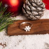  Snowflake Christmas Silver Ring - Nhẫn Nữ Bạc 925 Hình Hoa Tuyết Kiểu Freesize - Quà Tặng Giáng Sinh 049VTT 