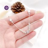  Snowflake Silver Bracelet - Vòng Tay Bạc 925 Hoa Tuyết (Dây Mì & Bi Bạc) - Quà Tặng Giáng Sinh 415VTT 