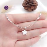  Star Love Silver Bracelet - Vòng Tay Bạc 925 Ngôi Sao & Bi Móc Máy Kiểu 2 Dây- Quà Tặng Giáng Sinh 110VTT 