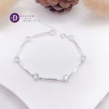  Gem Silver Bar Bracelet - Vòng Tay Bạc 925 Đính 7 Viên Đá CZ 4li 1292VTH 