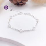  Gem Silver Bar Bracelet - Vòng Tay Bạc 925 Đính 7 Viên Đá CZ 4li 1292VTH 