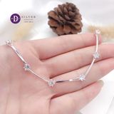  Gem Silver Bar Bracelet - Vòng Tay Bạc 925 Đính 7 Viên Đá CZ 4li 1292VTH 