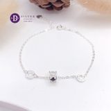  Flower Tube & LOVE Silver Bracelet - Lắc Tay Bạc 925 Khoen Chữ LOVE & Ống Tube Hoa Đính Đá 1293VTH 