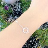  Sparkling Circle Blue Sea Silver Bracelet - Vòng Tay Bạc 925 Vòng Tròn Đính Đá - Quà Tặng Giáng Sinh 267VTH 