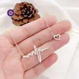  Heartbeat Silver Bracelet -  Lắc Tay Nhịp Tim & 1 Trái Tim Dễ Thương - 050VTT - 164VTT 