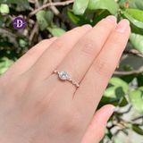  Silver 925 Ring - Nhẫn Bạc 925  - Nhẫn Freesize Chain & White Stone - Bản Xích Đá Đủ Kiểu - 2525NH 