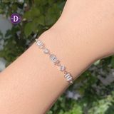  3 Baguette Stone Bow Silver Bracelet - Vòng Tay Bạc 925 Dây Rút Freesize  3 Cái Nơ Đá Baguette & Đá CZ 1291VTH 