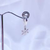  Pure Snowflake 12mm Silver Hoops - Bông Tai Khoen Tòn Ten Hoa Tuyết- Size 12mm Ddreamer 2873BTK 