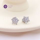  Bông Tai Nữ Đính Đá Moissanite 3.6Li - Bông Tai Bạc 925 Xi Kim Cao Cấp Kiểu Hoa Tuyết Đính Full Moi -  Moissanite Sterling Silver Earrings MBT027-2 