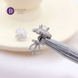  Bông Tai Đá Moissanite 5Li Bạc 925 Xi Kim Sang Trọng - Bông Tai Nữ Kiểu Hoa Cánh Quạt Tròn - Round Flower Moissanite Earrings MBT028 