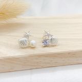  Pearl Shell Star Silver Earring - Bông Tai Sò Sao Biển Ngọc Trai Ddreamer - 917BTH 