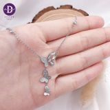  Silver Necklace Baguette Stone 3 Butterfly & 2 CZ Stones - Dây Chuyền Bạc 925 Cao Cấp 3 Cánh Bướm Đính ĐáDdreamer 118́8DCH 